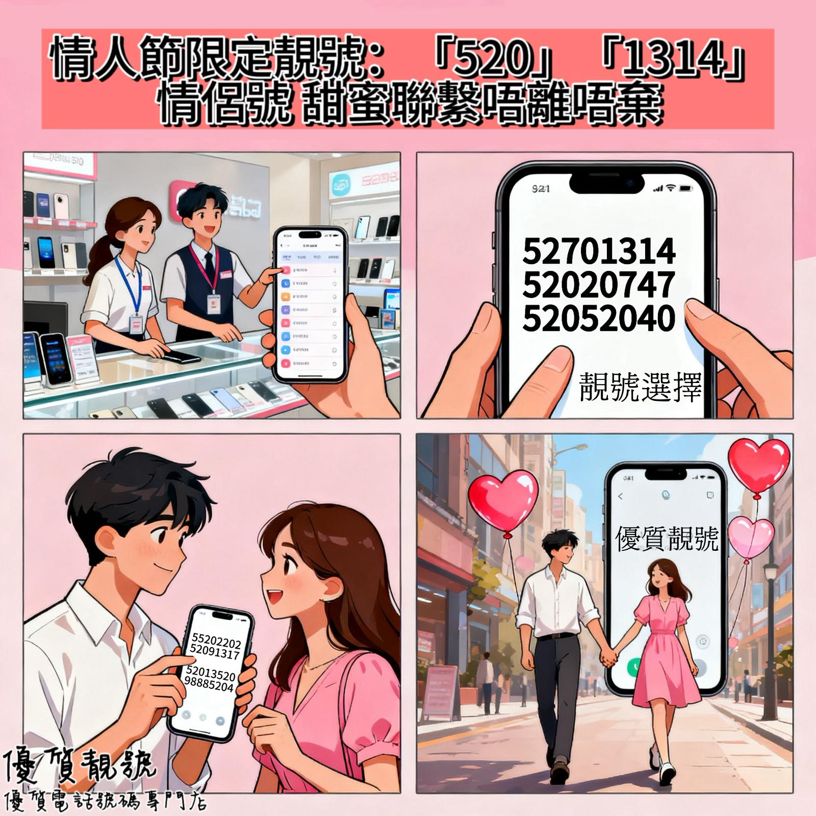 情人節限定「5201314」情侶靚號：甜蜜聯繫唔離唔棄💘