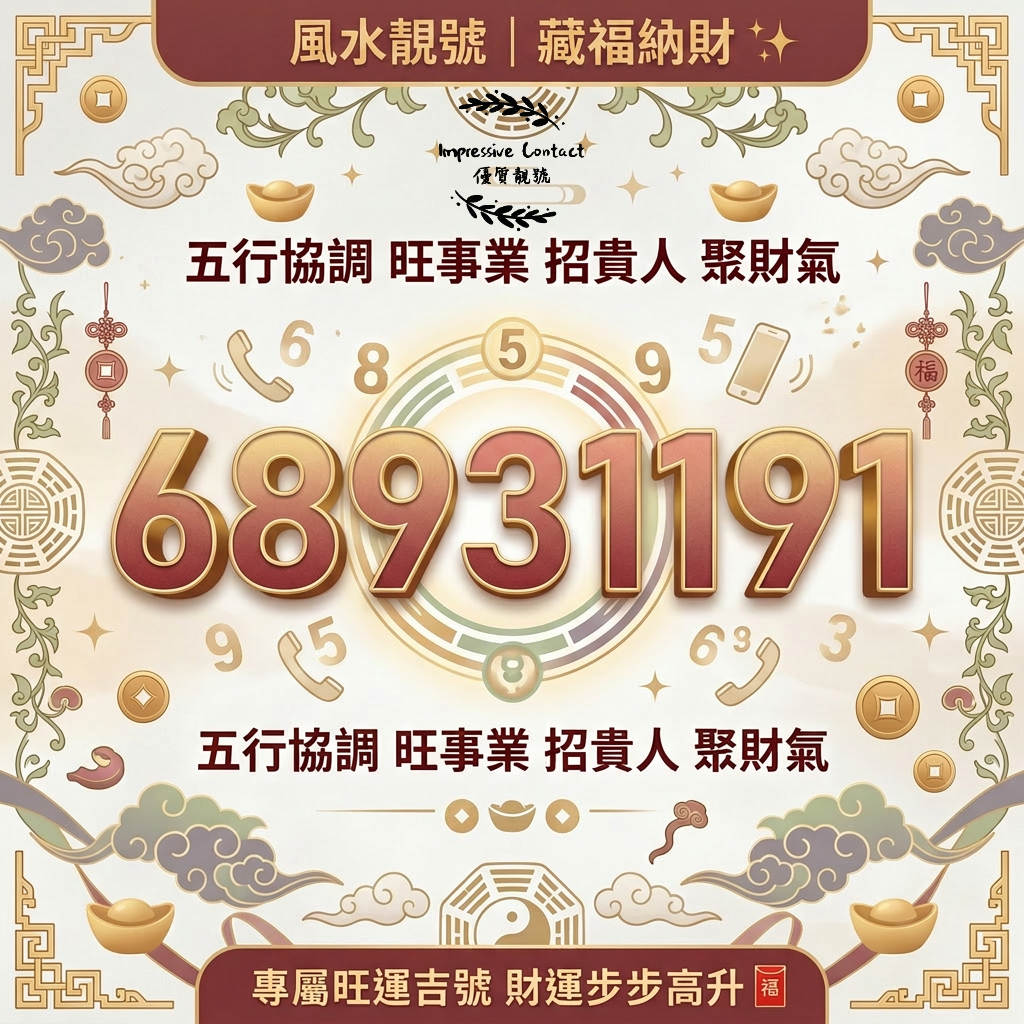 風水靚號_68931191|藏福納財,貴人常伴
