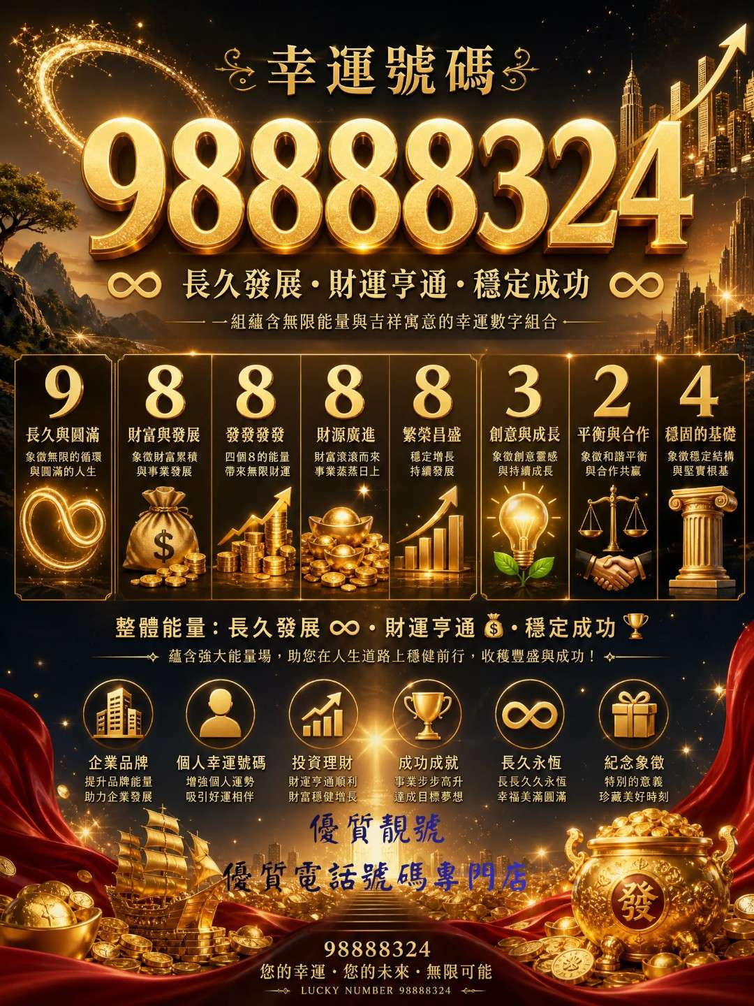 幸運號碼_98888324：財富與圓滿的吉祥密碼
