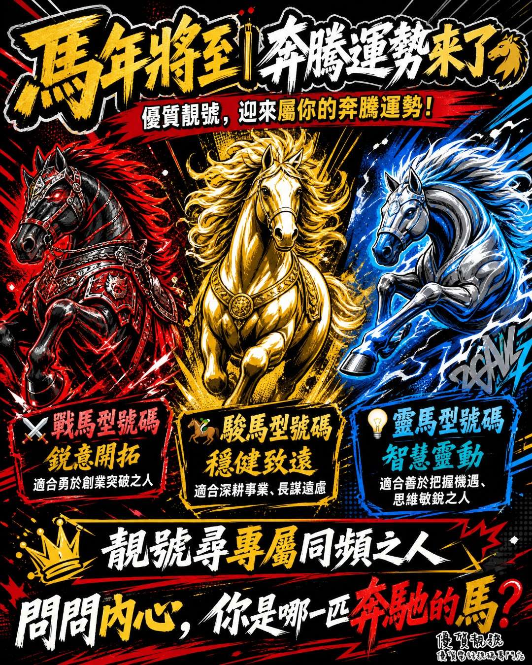 馬年將至優質靚號該迎來屬你的奔騰運勢！
