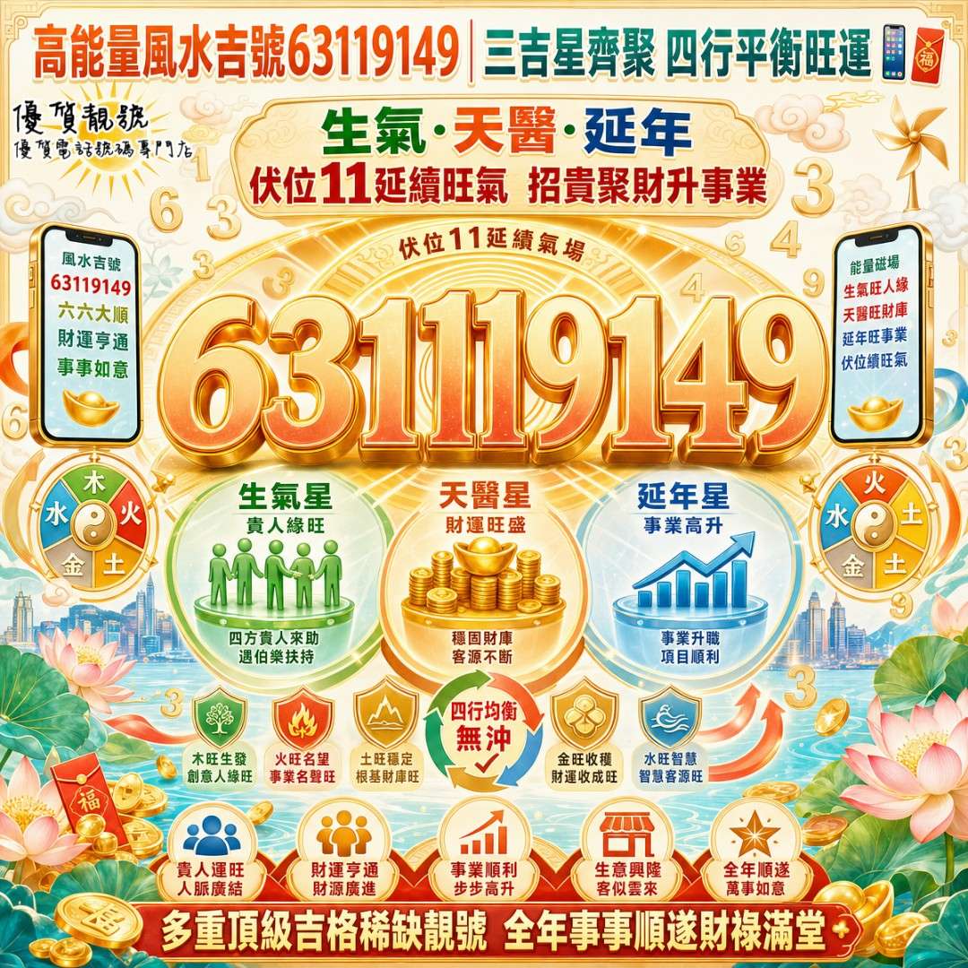高能量風水吉號_63119149｜三吉星齊聚，四行平衡旺運