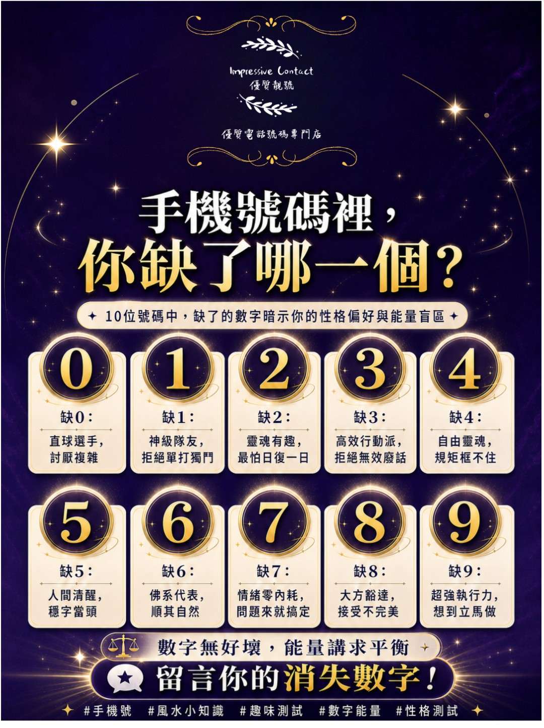 你的手機號缺哪個數字?