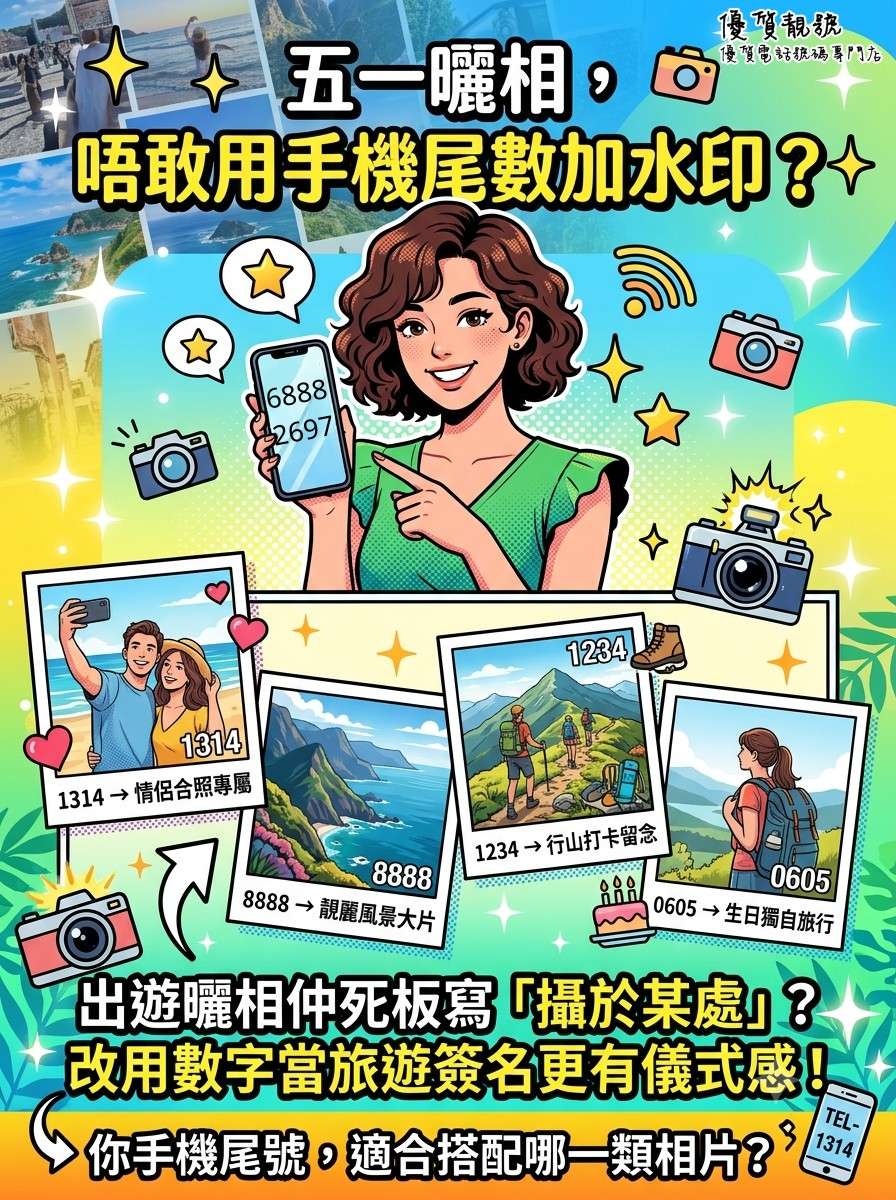 五一曬相挑戰｜敢將手機尾數設為相片水印嗎？