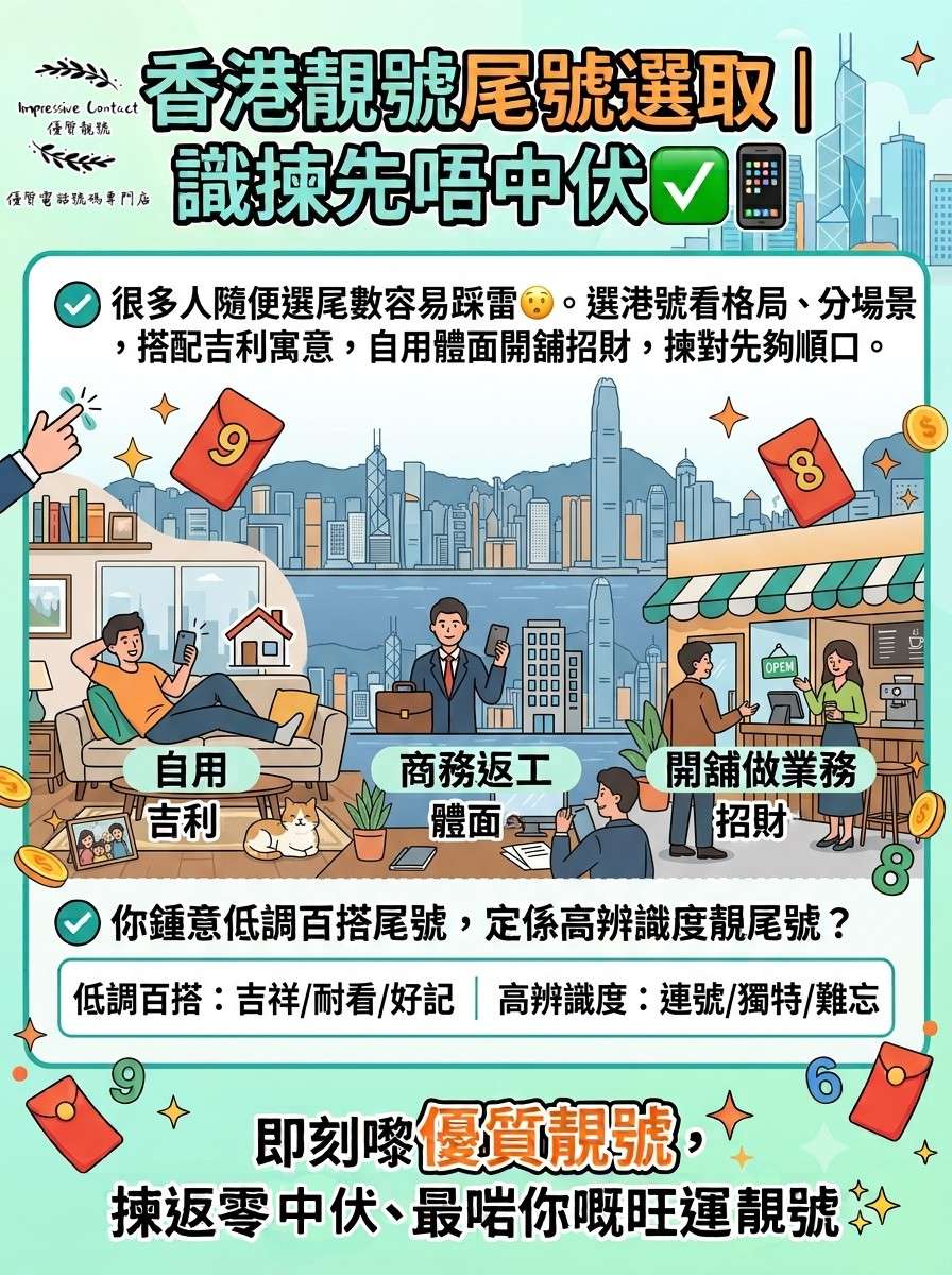 香港靚號尾號選取｜識揀先唔中伏