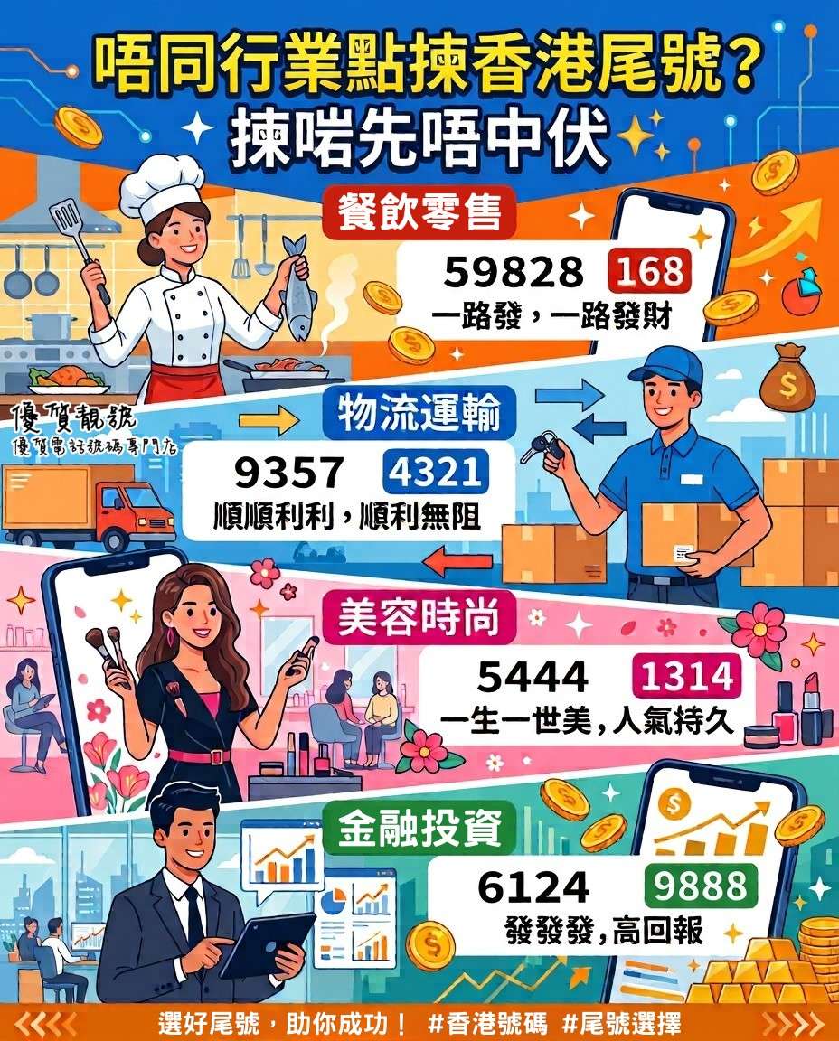 唔同行業點揀香港尾號？揀啱先唔中伏