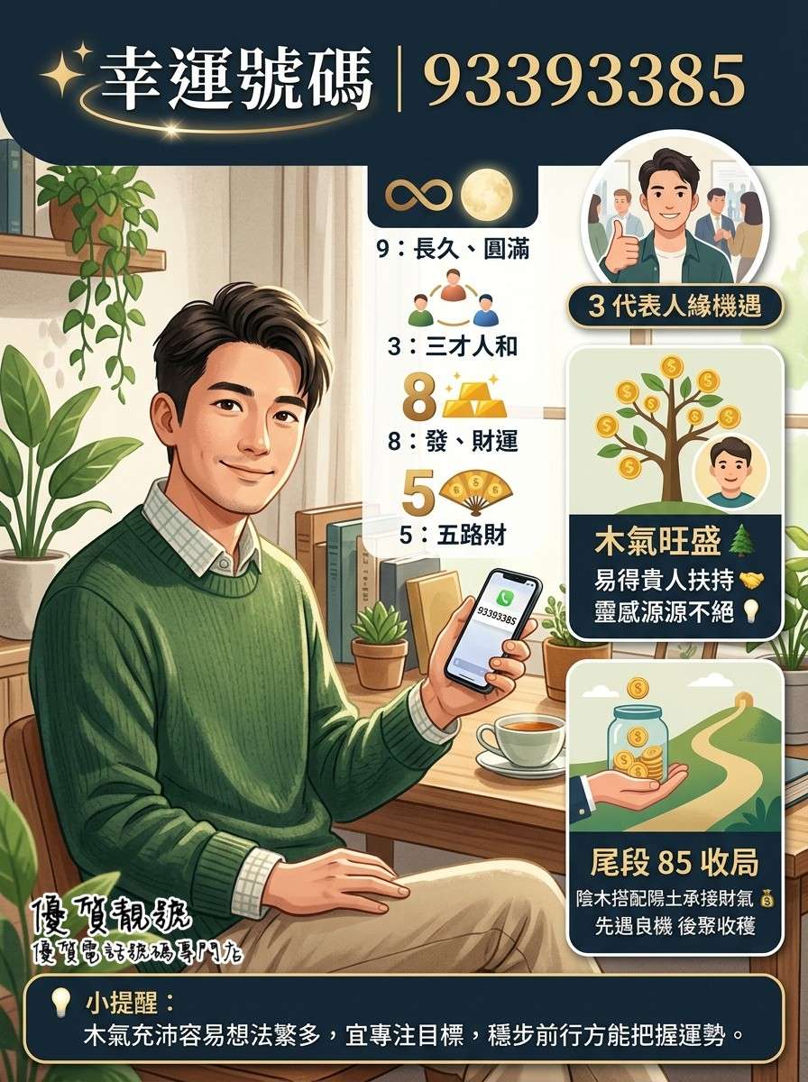 幸運號碼｜93393385_五行詳解