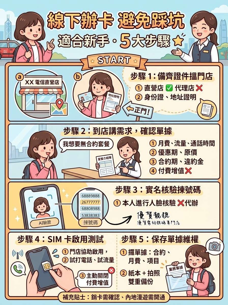 香港手機卡線下辦理全流程|新手避坑指南
