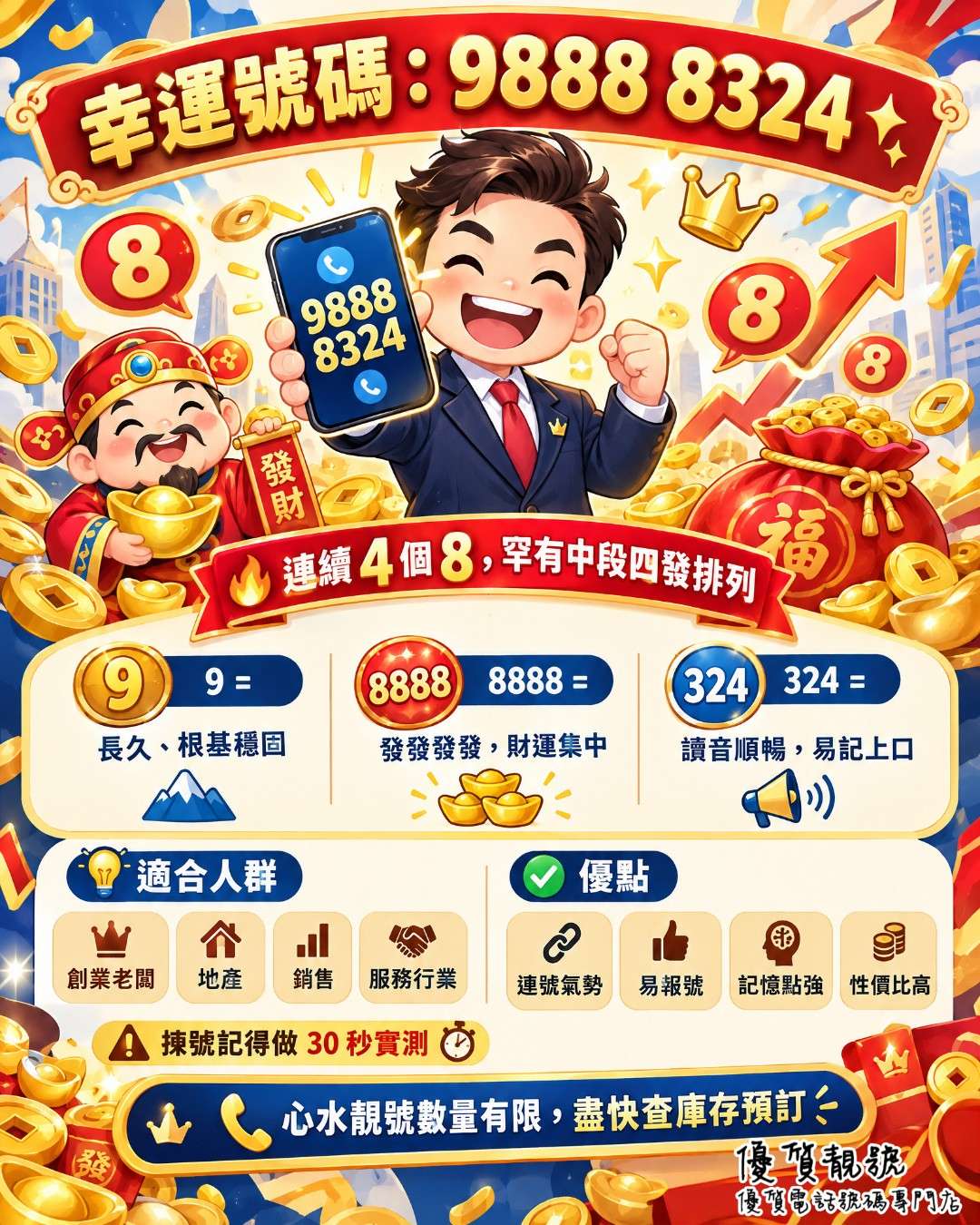 幸運號碼:98888324